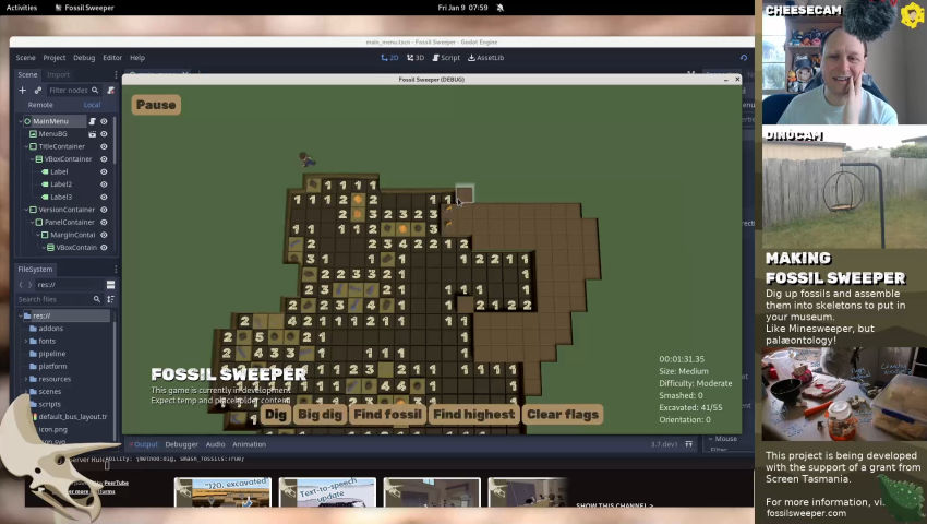 Fossil Sweeper dev stream